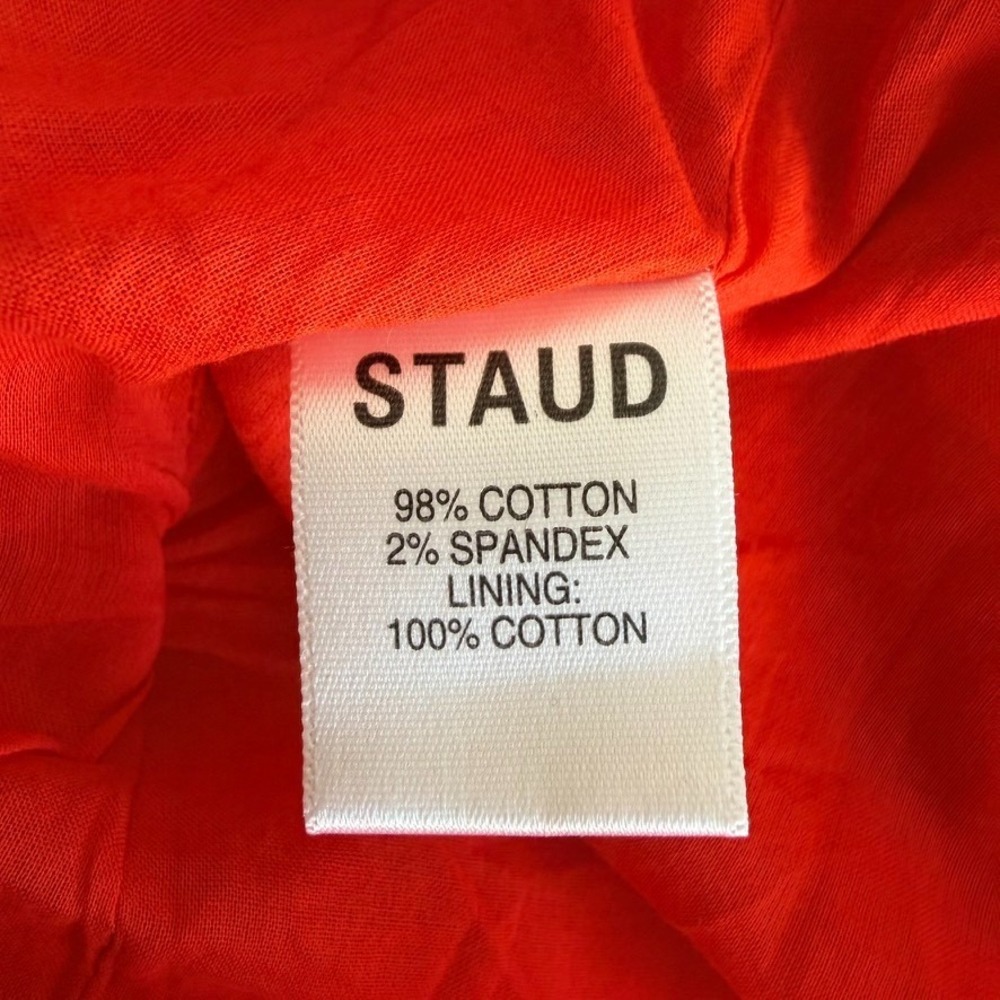 Staud Square Neck Fit and Flare Midi Dress Size 4 Red Cottagecore Quiet Luxury - Picture 11 of 12